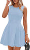 Sleeveless Solid Color Pleated Dress | Flared Midi Casual by FitiqueFit