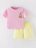 Children's Floral Print Short Sleeve T-Shirt & Shorts Set by Simply Love