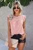 Ruffled Round Neck Cap Sleeve T-Shirt