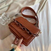 Chain Design Trendy Lady Bags Mini Pu Leather Flap Bags for Women Shoulder Handbag Female Fashion Cross Body Bag with Lid by Stevvex