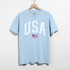 USA Varsity Graphic Tee – White Letter Patriotic Shirt by Hey Jude Graphic Tees