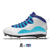 "Charlotte” Jordan Retro 10 Metal Baseball Cleats