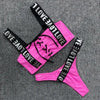 Charming Love Letter Bikini Women Halter Push Up Bathing Suit Swimsuit Women's Push-up Halter Bandage Bikini Swimsuits Swim Bottoms Hollow Out Front Lace Up Bandage Swimwear by Stevvex