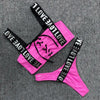 Charming Love Letter Bikini Women Halter Push Up Bathing Suit Swimsuit Women's Push-up Halter Bandage Bikini Swimsuits Swim Bottoms Hollow Out Front Lace Up Bandage Swimwear by Stevvex