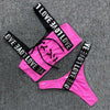 Charming Love Letter Bikini Women Halter Push Up Bathing Suit Swimsuit Women's Push-up Halter Bandage Bikini Swimsuits Swim Bottoms Hollow Out Front Lace Up Bandage Swimwear by Stevvex