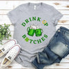 Cheers F*ckers, Drink Up B*tches Saint Paddy Couples T-Shirt by Adorb Custom Tees