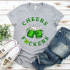 Cheers F*ckers, Drink Up B*tches Saint Paddy Couples T-Shirt by Adorb Custom Tees