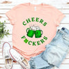 Cheers F*ckers, Drink Up B*tches Saint Paddy Couples T-Shirt by Adorb Custom Tees