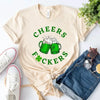 Cheers F*ckers, Drink Up B*tches Saint Paddy Couples T-Shirt by Adorb Custom Tees