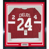 Framed Autographed/Signed Chris Chelios 35x39 Detroit Red Hockey Jersey JSA COA by Hall of Fame Sports Memorabilia