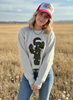 Christmas Cactus Sequins Patch Sweatshirt by Wild Junkie