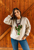 Christmas Cactus Sequins Patch Sweatshirt by Wild Junkie