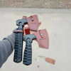 Forged Tool Axe Duo – Textured Steel Heads with Sculpted Hardwood Handles and Leather Sheaths by JW SteelCrafts