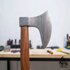 Damascus Steel Scandinavian Working Bearded Axe with Crescent Edge | JW SteelCrafts by JW SteelCrafts