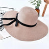 Classic Design Wide Elegant Hat New Simple Foldable Wide Floppy Girls Straw Hat Sun Hat Beach Women Summer Hat UV Protect Travel Cap Lady Cap Female Outdoor Summer Hat by Stevvex