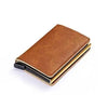 Classic Multifunction Automatic Aluminum Alloy Leather Credit Card Holder Retro New Pop-Up Card Ejector Business Wallets For Men by Stevvex