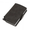 Classic Multifunction Automatic Aluminum Alloy Leather Credit Card Holder Retro New Pop-Up Card Ejector Business Wallets For Men by Stevvex