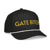 Gate Bitch Embroidered Braided Rope Bill Hat by Neon Spur