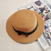 Classic Simple Female Hat For Summer Beach Hat Casual Lady Summer Solid Color Straw Hat Women Elegant Hat Traveling Hats UV Protection Sun Cap Women Flat Bowknot Design Cute Cap Girls Hat 56-58cm by Stevvex