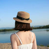 Classic Simple Female Hat For Summer Beach Hat Casual Lady Summer Solid Color Straw Hat Women Elegant Hat Traveling Hats UV Protection Sun Cap Women Flat Bowknot Design Cute Cap Girls Hat 56-58cm by Stevvex