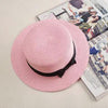 Classic Simple Female Hat For Summer Beach Hat Casual Lady Summer Solid Color Straw Hat Women Elegant Hat Traveling Hats UV Protection Sun Cap Women Flat Bowknot Design Cute Cap Girls Hat 56-58cm by Stevvex