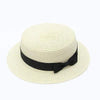 Classic Simple Female Hat For Summer Beach Hat Casual Lady Summer Solid Color Straw Hat Women Elegant Hat Traveling Hats UV Protection Sun Cap Women Flat Bowknot Design Cute Cap Girls Hat 56-58cm by Stevvex