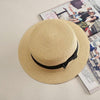 Classic Simple Female Hat For Summer Beach Hat Casual Lady Summer Solid Color Straw Hat Women Elegant Hat Traveling Hats UV Protection Sun Cap Women Flat Bowknot Design Cute Cap Girls Hat 56-58cm by Stevvex