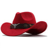 Classic Simple Women Men Wool Western Cowboy Hat Women Men's Western Cowboy Unisex Hat Gentleman Wide Brim Hat Dad Cowgirl Hats Cowgirl Hats With Wide Belt by Stevvex