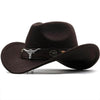 Classic Simple Women Men Wool Western Cowboy Hat Women Men's Western Cowboy Unisex Hat Gentleman Wide Brim Hat Dad Cowgirl Hats Cowgirl Hats With Wide Belt by Stevvex