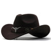 Classic Simple Women Men Wool Western Cowboy Hat Women Men's Western Cowboy Unisex Hat Gentleman Wide Brim Hat Dad Cowgirl Hats Cowgirl Hats With Wide Belt by Stevvex