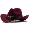 Classic Simple Women Men Wool Western Cowboy Hat Women Men's Western Cowboy Unisex Hat Gentleman Wide Brim Hat Dad Cowgirl Hats Cowgirl Hats With Wide Belt by Stevvex