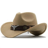 Classic Simple Women Men Wool Western Cowboy Hat Women Men's Western Cowboy Unisex Hat Gentleman Wide Brim Hat Dad Cowgirl Hats Cowgirl Hats With Wide Belt by Stevvex