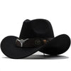Classic Simple Women Men Wool Western Cowboy Hat Women Men's Western Cowboy Unisex Hat Gentleman Wide Brim Hat Dad Cowgirl Hats Cowgirl Hats With Wide Belt by Stevvex