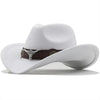 Classic Simple Women Men Wool Western Cowboy Hat Women Men's Western Cowboy Unisex Hat Gentleman Wide Brim Hat Dad Cowgirl Hats Cowgirl Hats With Wide Belt by Stevvex