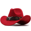 Classic Simple Women Men Wool Western Cowboy Hat Women Men's Western Cowboy Unisex Hat Gentleman Wide Brim Hat Dad Cowgirl Hats Cowgirl Hats With Wide Belt by Stevvex