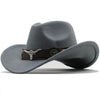 Classic Simple Women Men Wool Western Cowboy Hat Women Men's Western Cowboy Unisex Hat Gentleman Wide Brim Hat Dad Cowgirl Hats Cowgirl Hats With Wide Belt by Stevvex