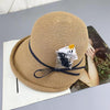 Classic Style Straw Hat Women Foldable Traveling Summer Women's Big Sun Hat Vintage Design Wide Side Straw Hat Female Summer Beach Hat Holiday Party Cap 56-58CM by Stevvex