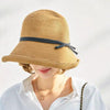Classic Style Straw Hat Women Foldable Traveling Summer Women's Big Sun Hat Vintage Design Wide Side Straw Hat Female Summer Beach Hat Holiday Party Cap 56-58CM by Stevvex