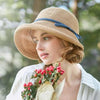 Classic Style Straw Hat Women Foldable Traveling Summer Women's Big Sun Hat Vintage Design Wide Side Straw Hat Female Summer Beach Hat Holiday Party Cap 56-58CM by Stevvex