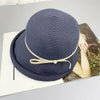 Classic Style Straw Hat Women Foldable Traveling Summer Women's Big Sun Hat Vintage Design Wide Side Straw Hat Female Summer Beach Hat Holiday Party Cap 56-58CM by Stevvex