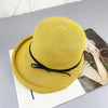 Classic Style Straw Hat Women Foldable Traveling Summer Women's Big Sun Hat Vintage Design Wide Side Straw Hat Female Summer Beach Hat Holiday Party Cap 56-58CM by Stevvex