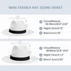 Classic Wide Brim Fedora Hat Men Women Two Colors Fedora Hats Cowboy Hat White Blue Belt Beautiful Design Soft Unisex Party Formal Hat 56-58CM by Stevvex