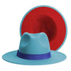 Classic Wide Brim Fedora Hat Men Women Two Colors Fedora Hats Cowboy Hat White Blue Belt Beautiful Design Soft Unisex Party Formal Hat 56-58CM by Stevvex