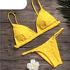 Colors Solid Bikini Set Push Up Swimwear Two Piece Swimsuit Swimwear Halter String Triangle Bikini Sets Women Swimsuit Low Waist Halter Two Pieces Bathing Suit by Stevvex