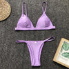 Colors Solid Bikini Set Push Up Swimwear Two Piece Swimsuit Swimwear Halter String Triangle Bikini Sets Women Swimsuit Low Waist Halter Two Pieces Bathing Suit by Stevvex