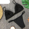 Colors Solid Bikini Set Push Up Swimwear Two Piece Swimsuit Swimwear Halter String Triangle Bikini Sets Women Swimsuit Low Waist Halter Two Pieces Bathing Suit by Stevvex