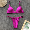 Colors Solid Bikini Set Push Up Swimwear Two Piece Swimsuit Swimwear Halter String Triangle Bikini Sets Women Swimsuit Low Waist Halter Two Pieces Bathing Suit by Stevvex