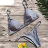Colors Solid Bikini Set Push Up Swimwear Two Piece Swimsuit Swimwear Halter String Triangle Bikini Sets Women Swimsuit Low Waist Halter Two Pieces Bathing Suit by Stevvex