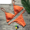 Colors Solid Bikini Set Push Up Swimwear Two Piece Swimsuit Swimwear Halter String Triangle Bikini Sets Women Swimsuit Low Waist Halter Two Pieces Bathing Suit by Stevvex