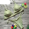 Colors Solid Bikini Set Push Up Swimwear Two Piece Swimsuit Swimwear Halter String Triangle Bikini Sets Women Swimsuit Low Waist Halter Two Pieces Bathing Suit by Stevvex